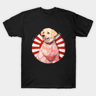 Cute Dog wearing a Kimono - Anime Shirt T-Shirt